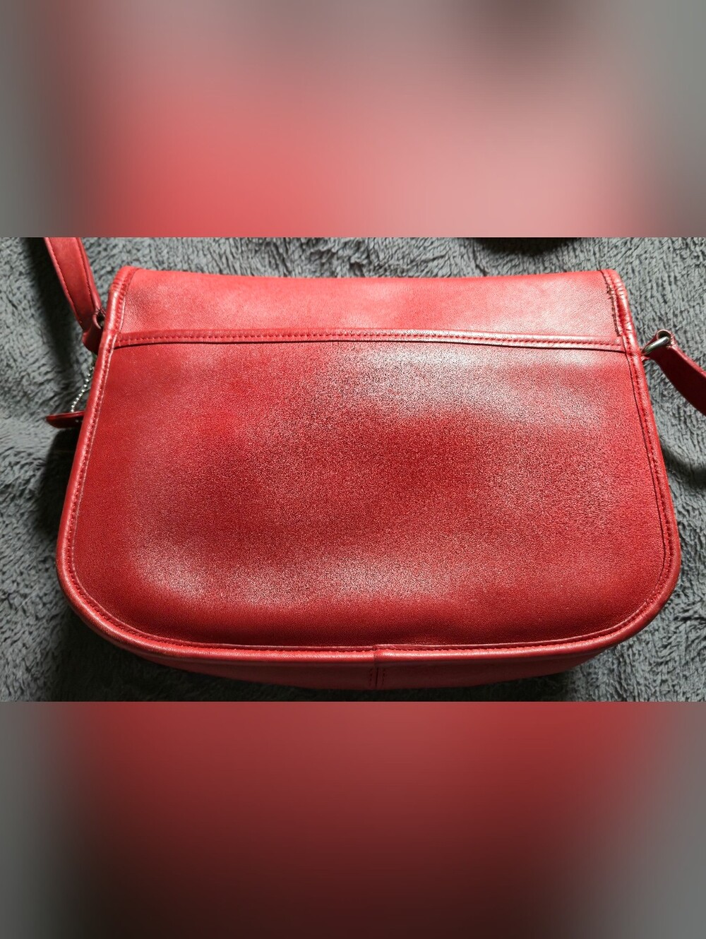 Vintage Coach 9790 City Bag Reissue 2005 Chili Red Like New Crossbody Brass - Picture 5 of 9